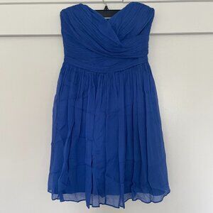 J.Crew Arabella Mini dress in cobalt blue silk chiffon
